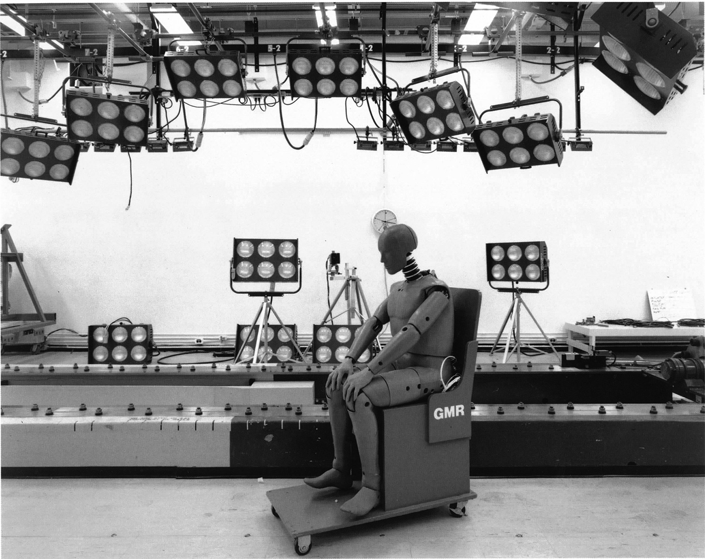 Untitled (test dummy on chair and bright lights), 1980's (2012)