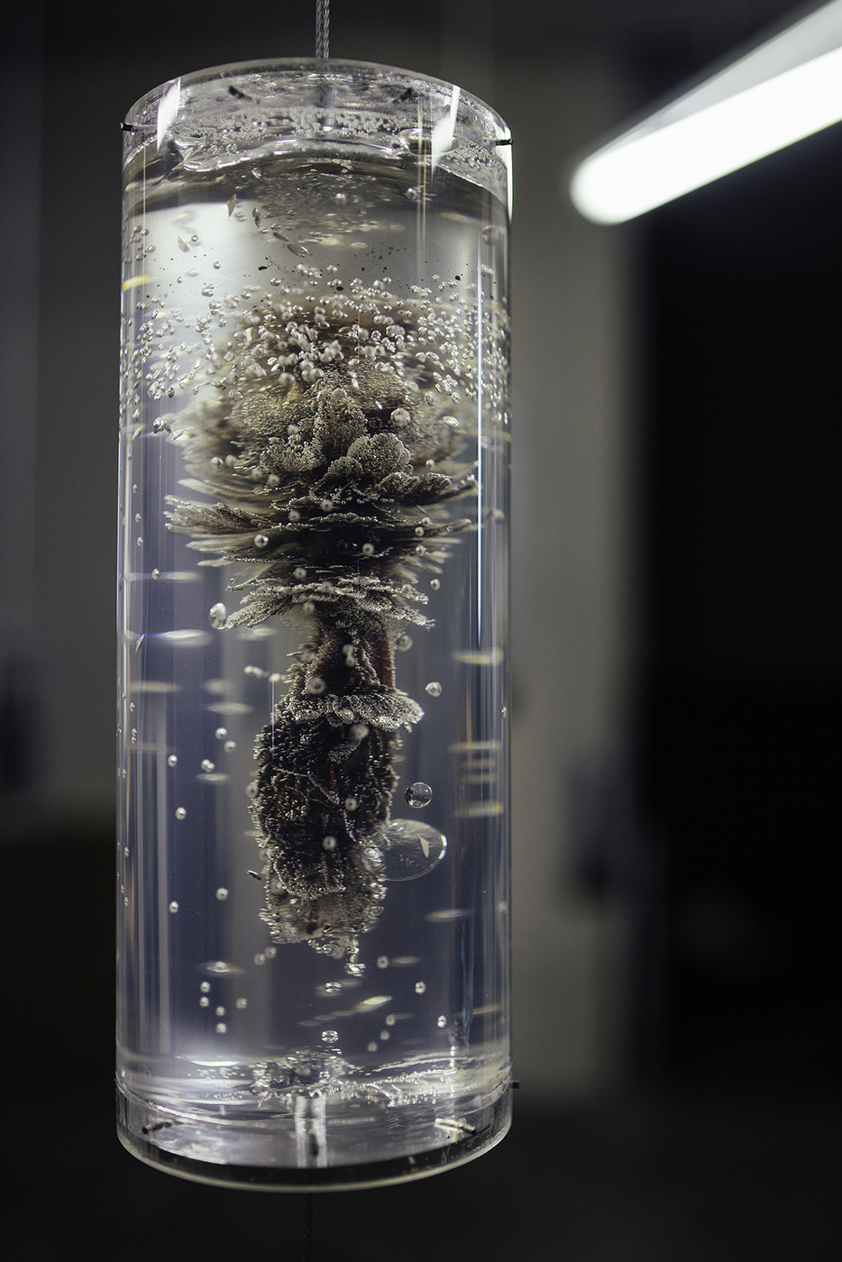 Feu d'artifice, gel de ptrole dgaz, combustion incomplte, tube PMMA, 2014